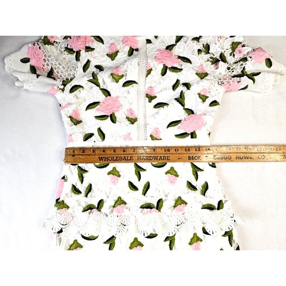 Just Me Womens Exquisite Floral Lace Midi Dress - Size M - Picture 6 of 13